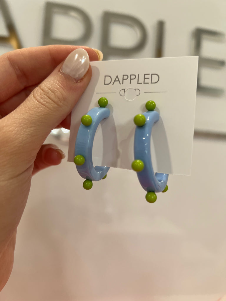 Risen Hoop Earrings- Blue/Green