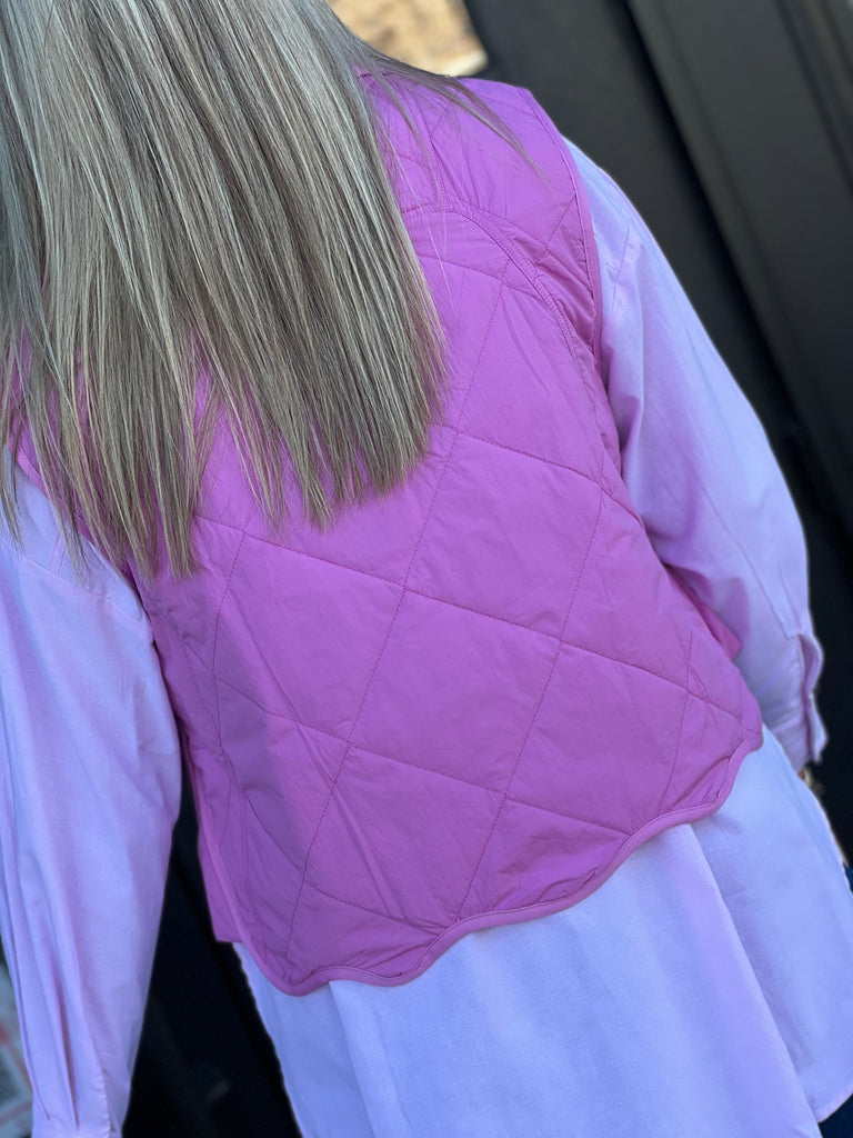 Quilted Perfection Vest- Pink