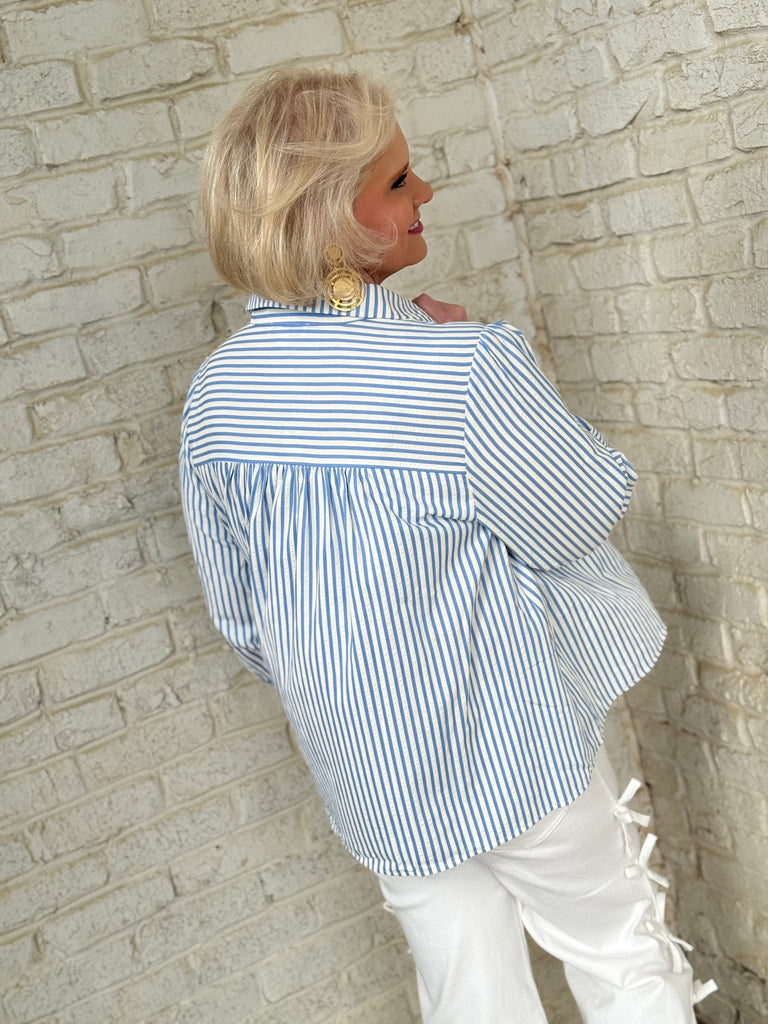 Smocked in Stripes Blouse