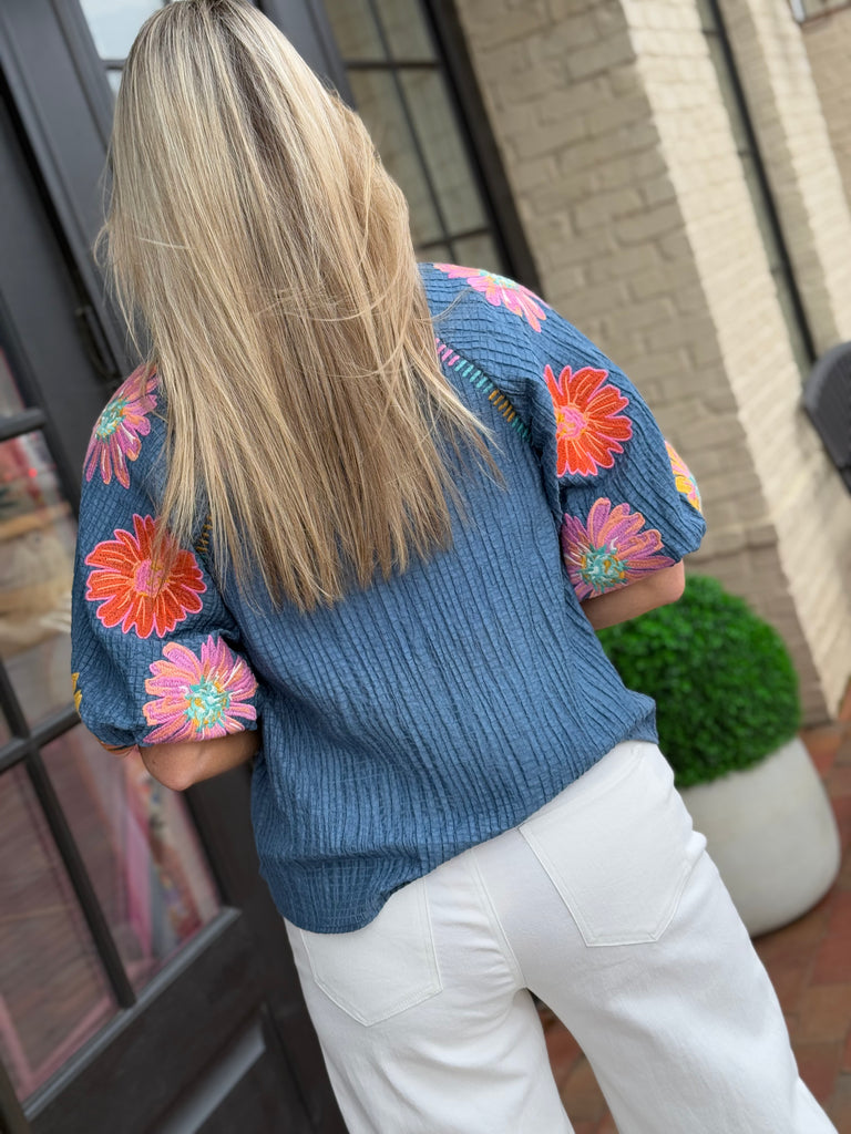 Floral Blues Blouse