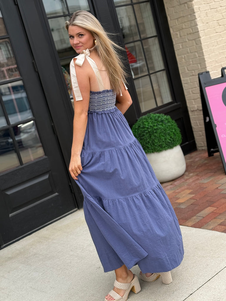 Little Bow Blue Dress