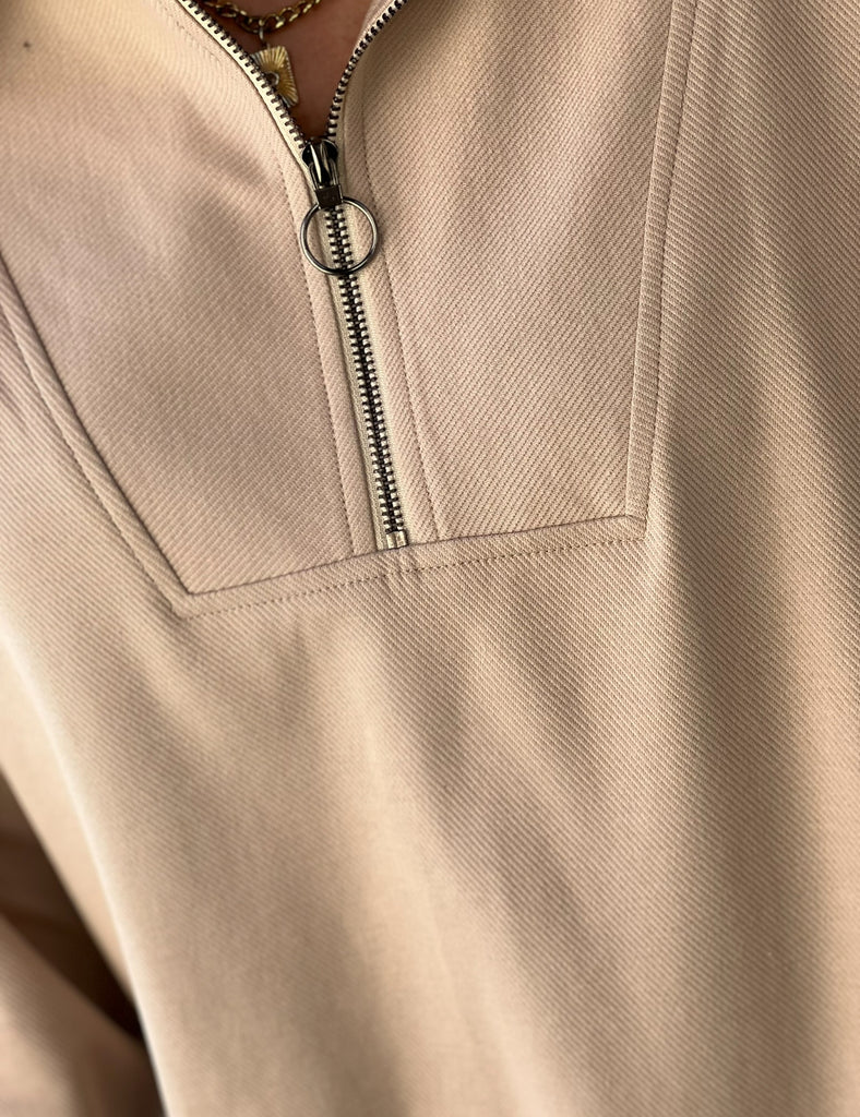 Twill Zip-Up Sweatshirt