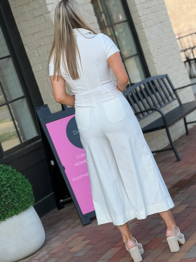 Take a Stroll Jumpsuit- Ivory