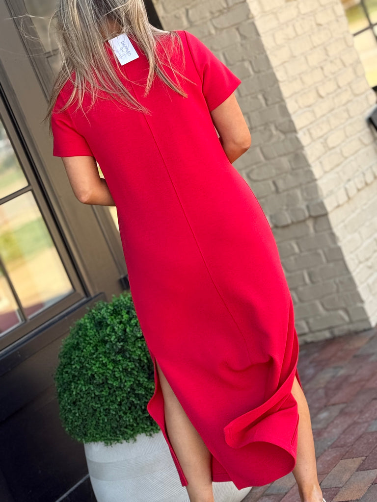 Lady in Red Midi Dress