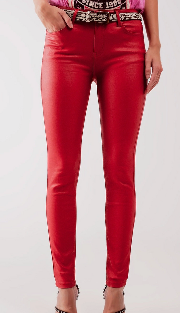 Coated in Red Pant