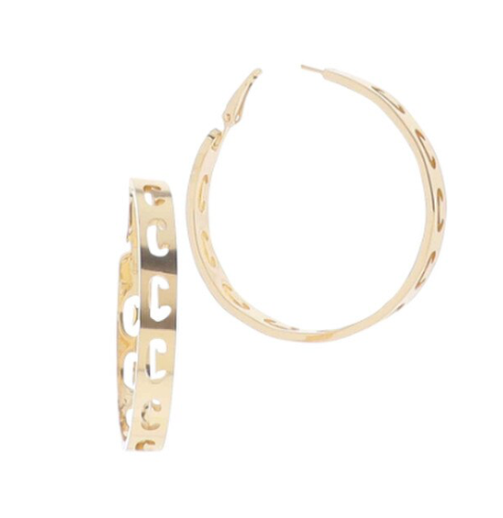 Gold Initial Hoop Earring