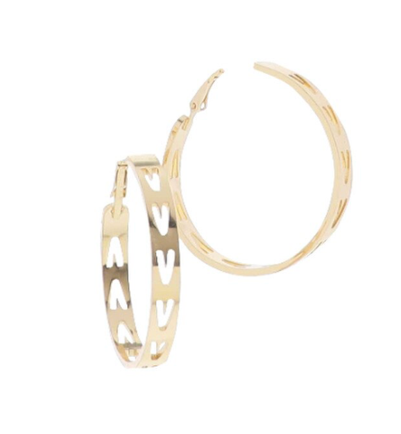 Gold Initial Hoop Earring