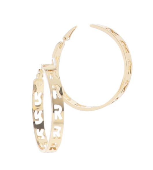 Gold Initial Hoop Earring