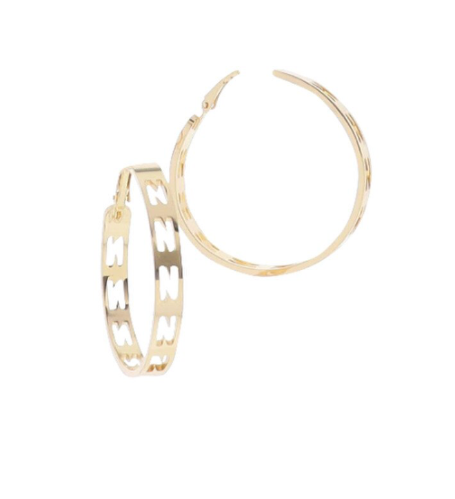 Gold Initial Hoop Earring