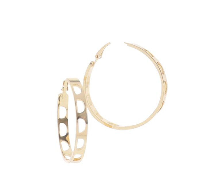 Gold Initial Hoop Earring